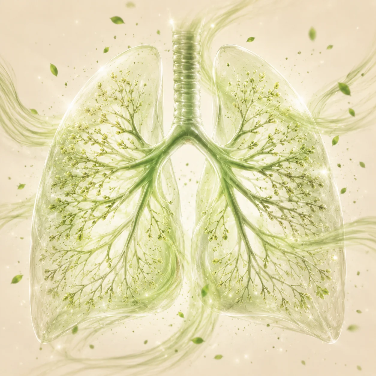 Botanical mullein and lung illustration for an educational guide about mullein smoke exposure